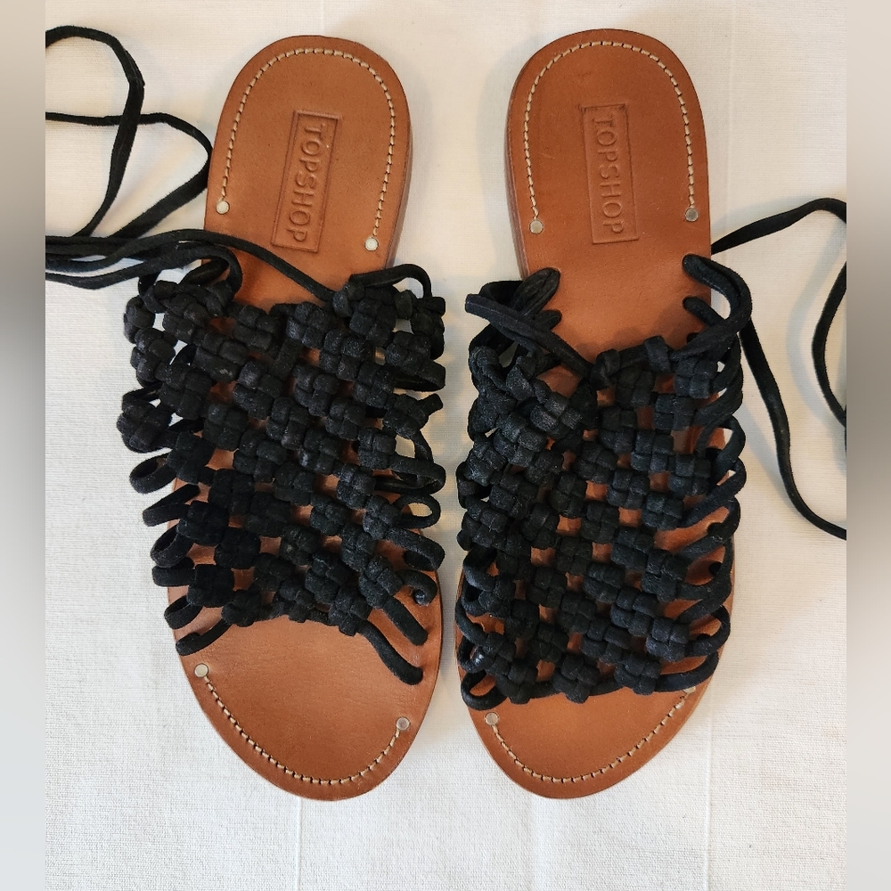 Topshop Gladiator Black Sandals